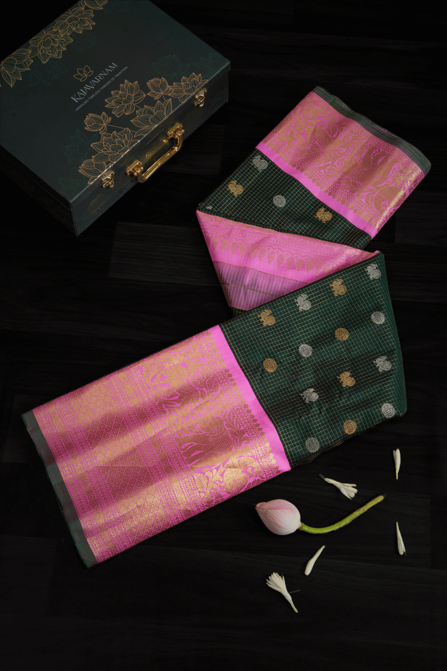 Gadwal Green Silk Saree