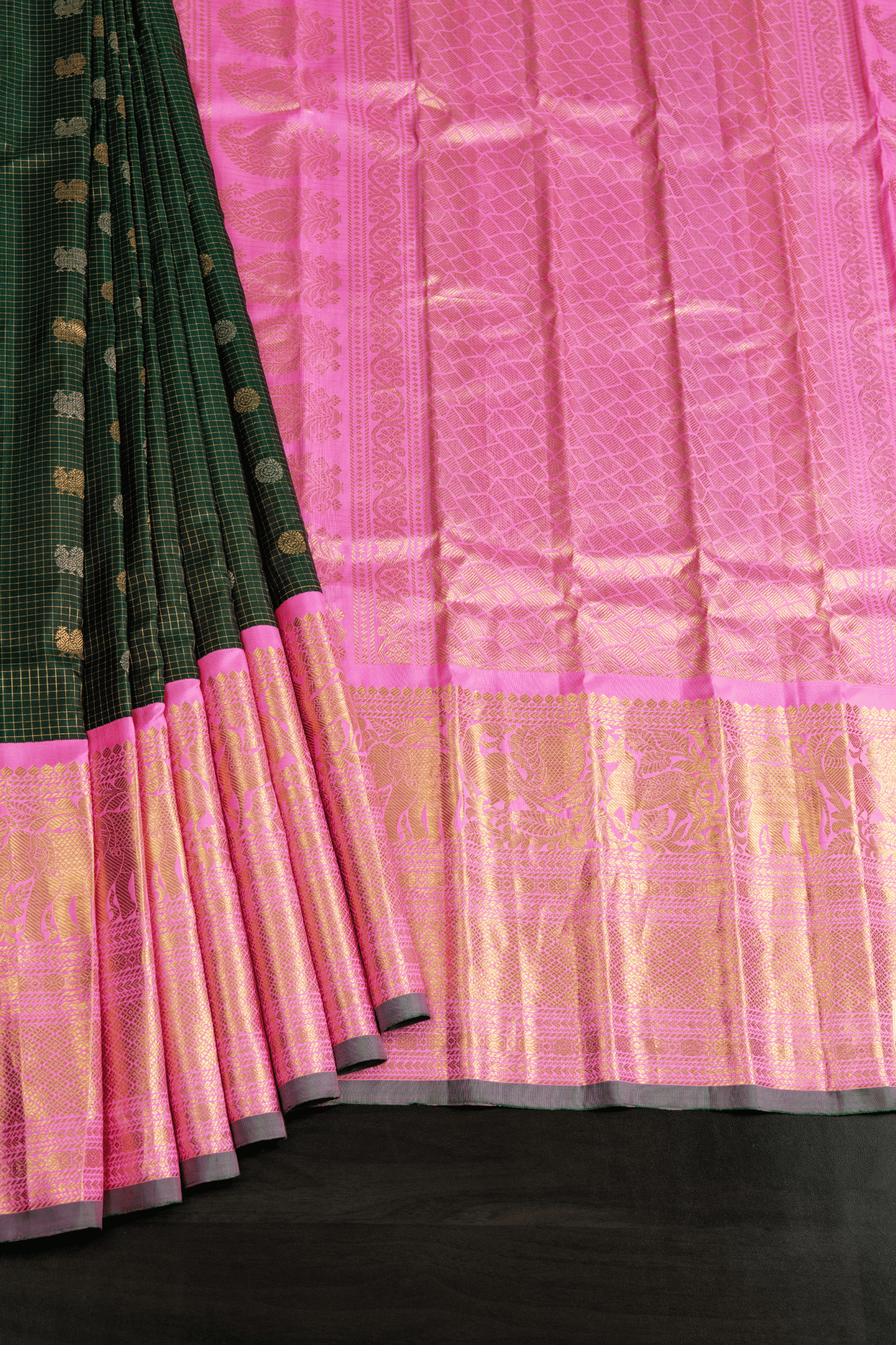 Gadwal Green Silk Saree