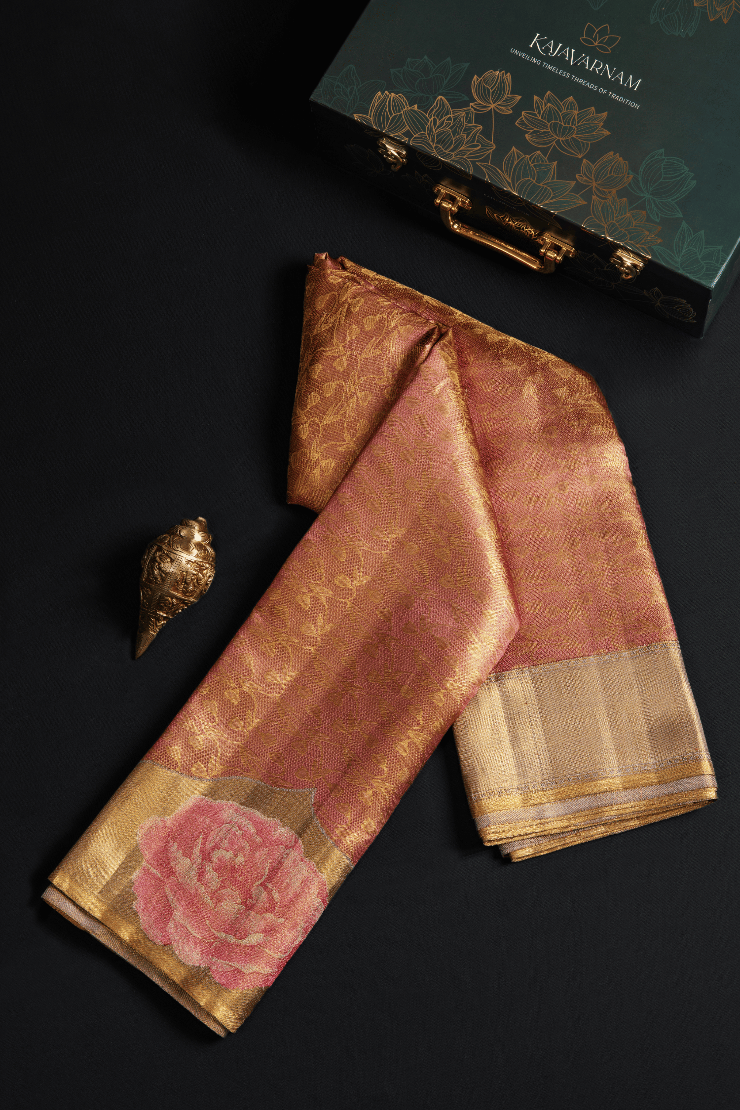 Kanchipuram Tissue Turning Border Saree