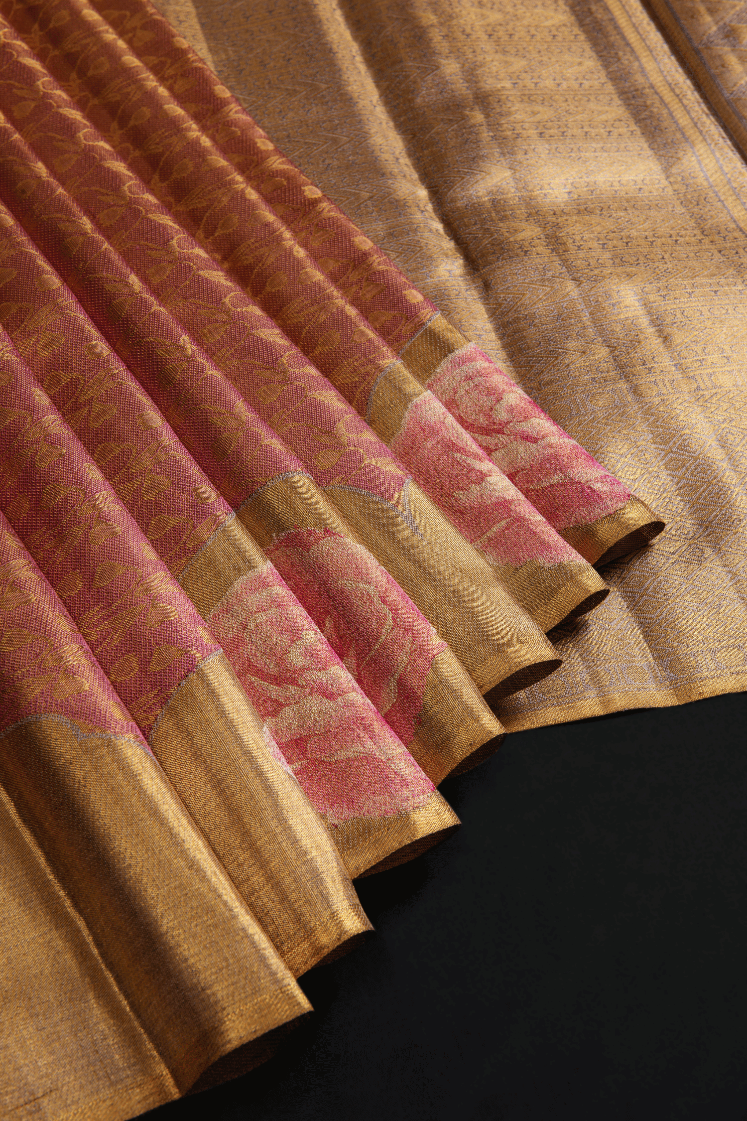 Kanchipuram Tissue Turning Border Saree