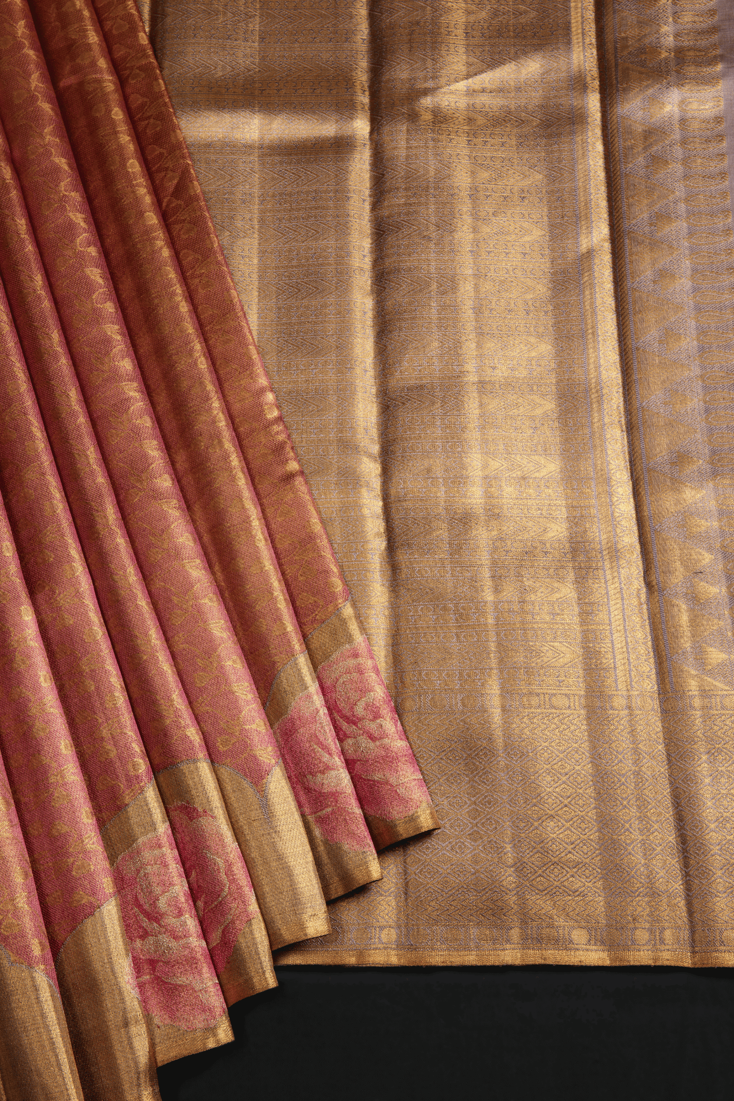 Kanchipuram Tissue Turning Border Saree