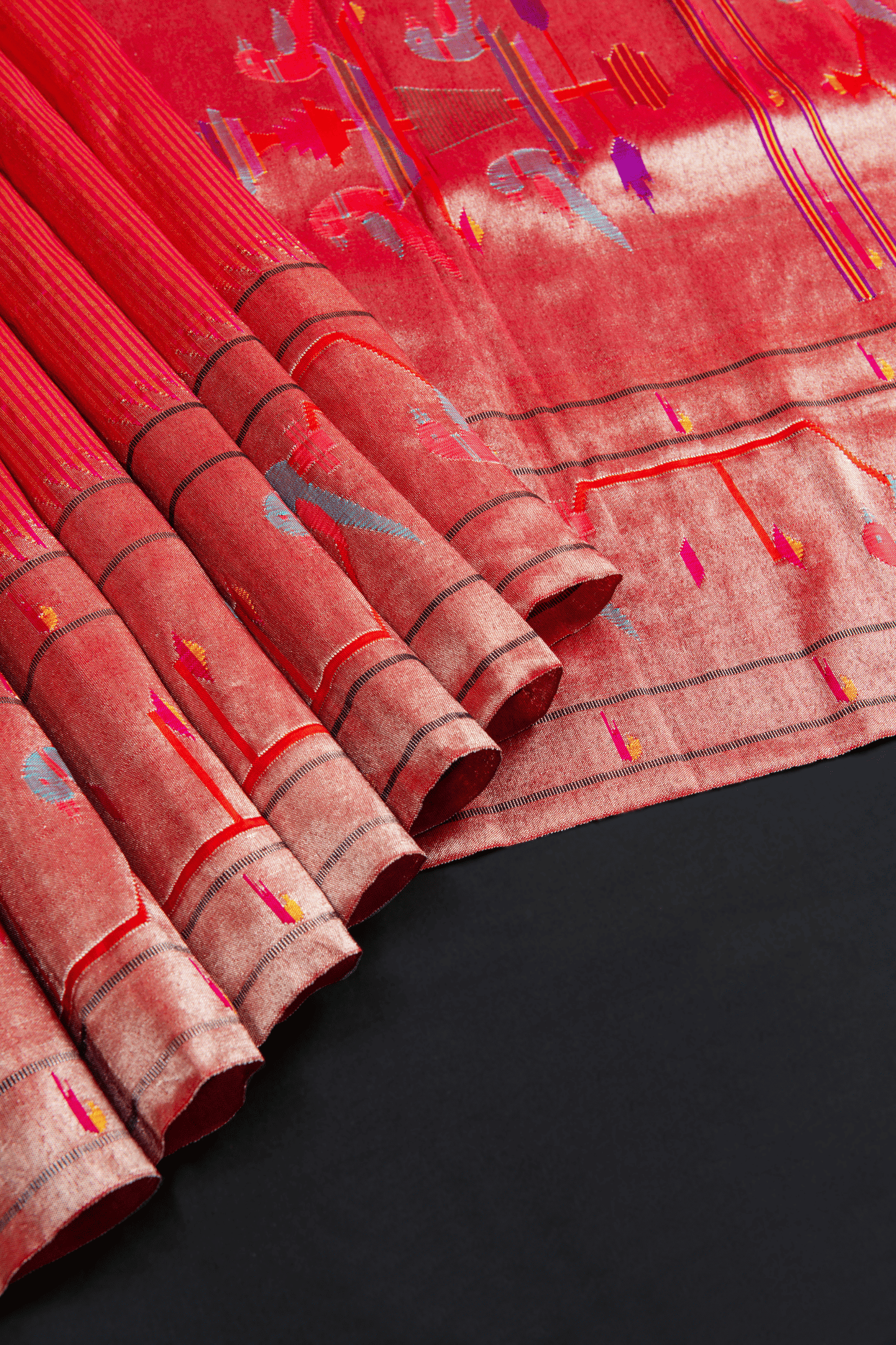 Paithani Stripes with Aakruthi Border Saree