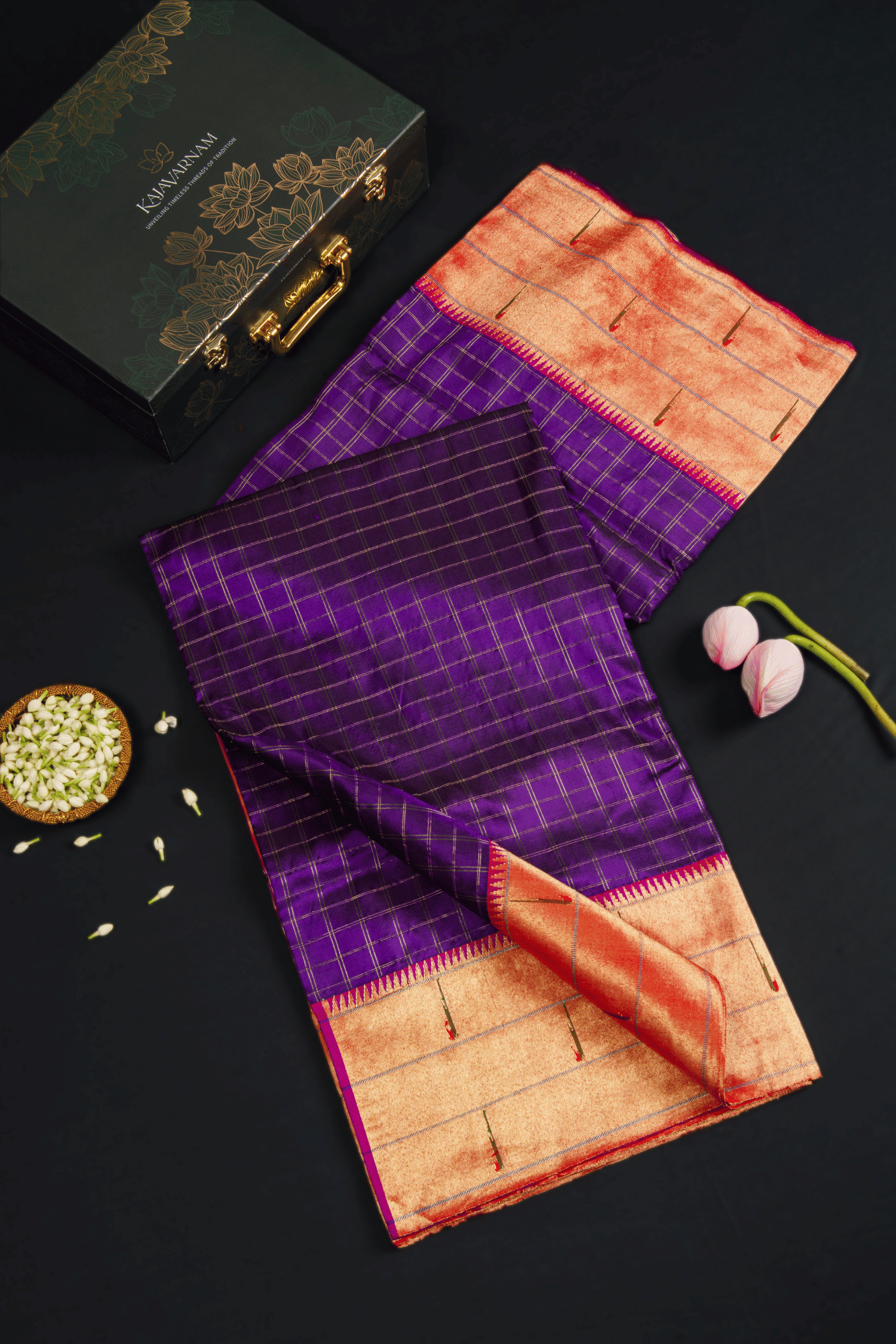 Paithani Checks with Aakruthi Border Saree 