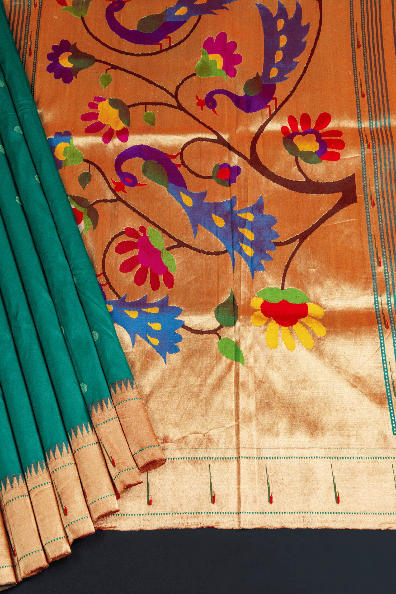 Paithani Saree with Single Muniya Border