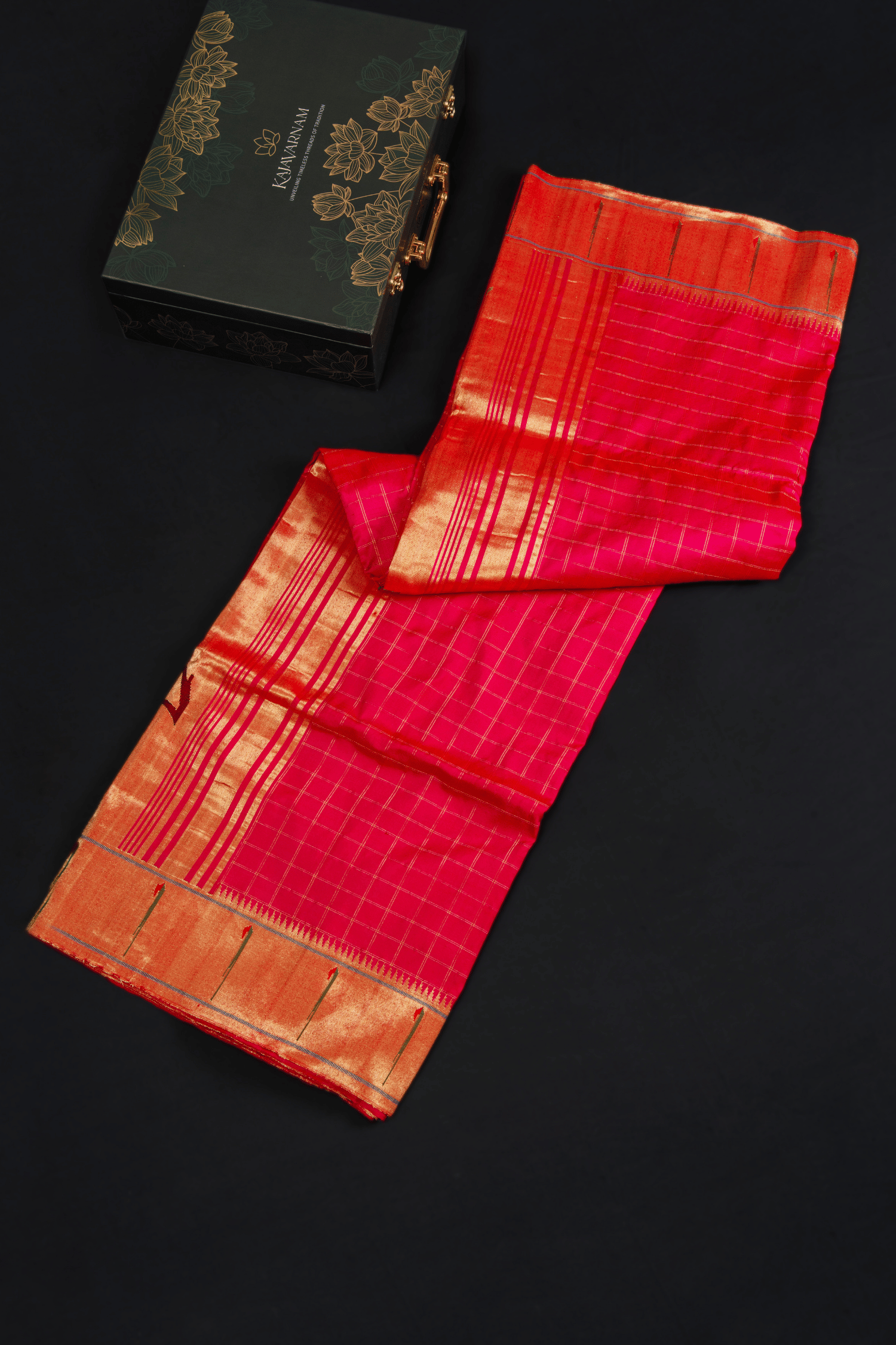 Paithani Checks with Single Muniya Border Saree 