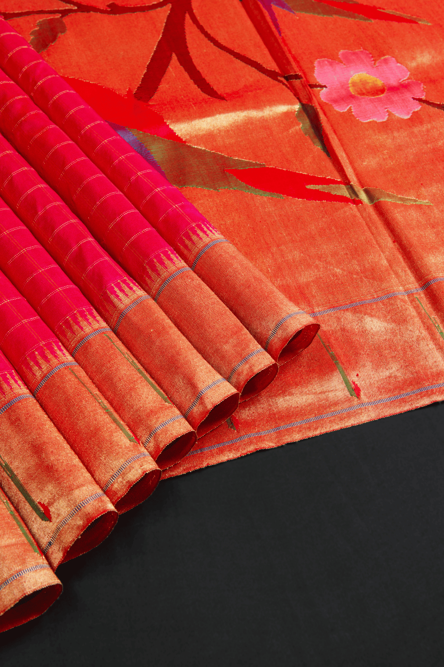 Paithani Checks with Single Muniya Border Saree