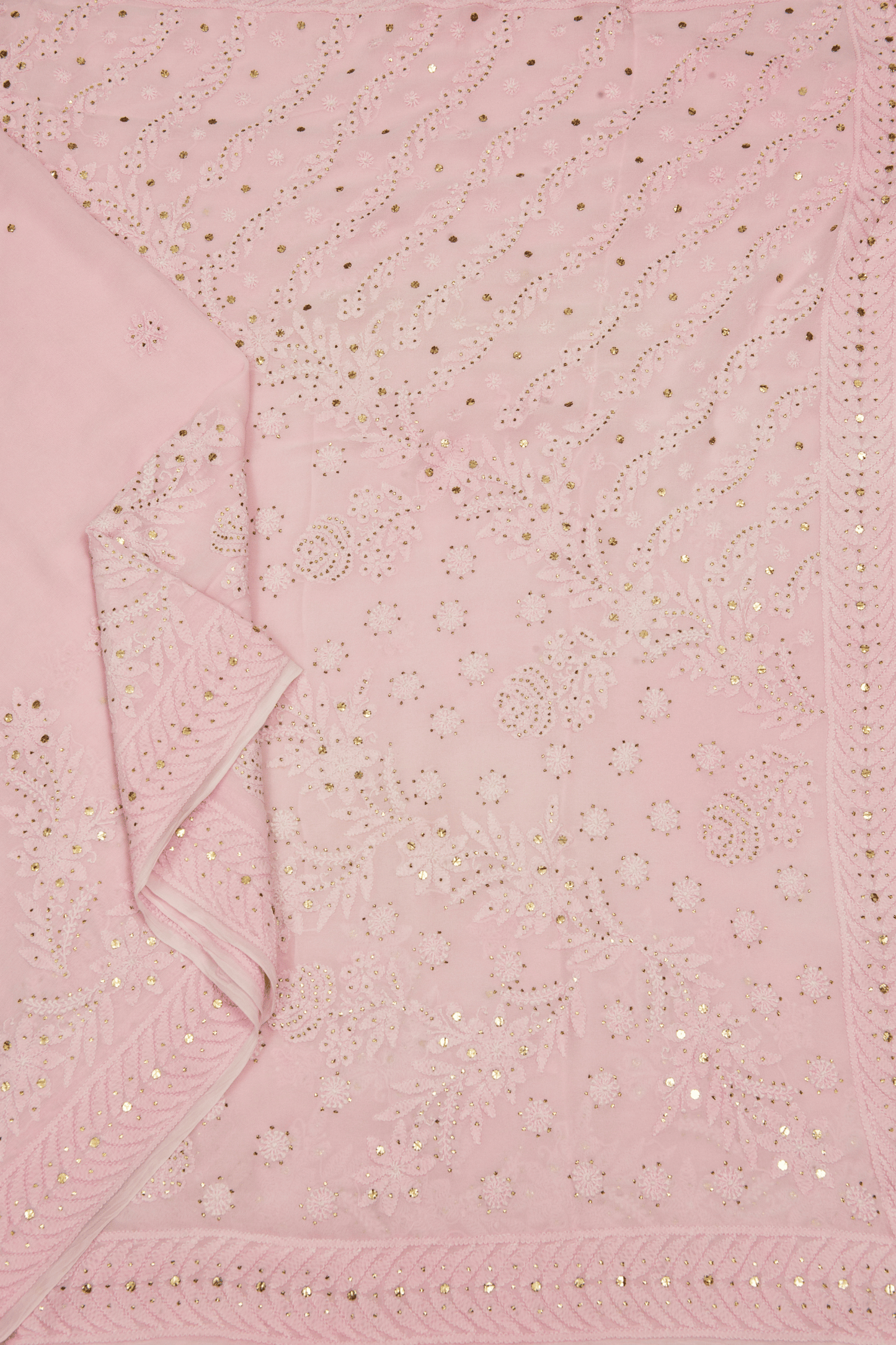 Pastel Pink Chikankari Saree