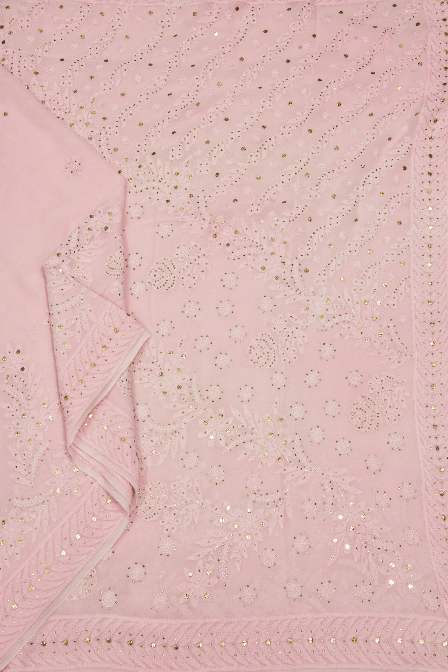 Pastel Pink Chikankari Saree