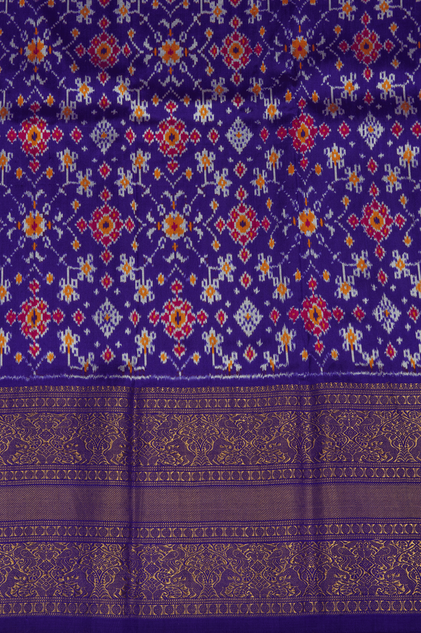 Kanchipuram Navy Blue Digital Print Saree