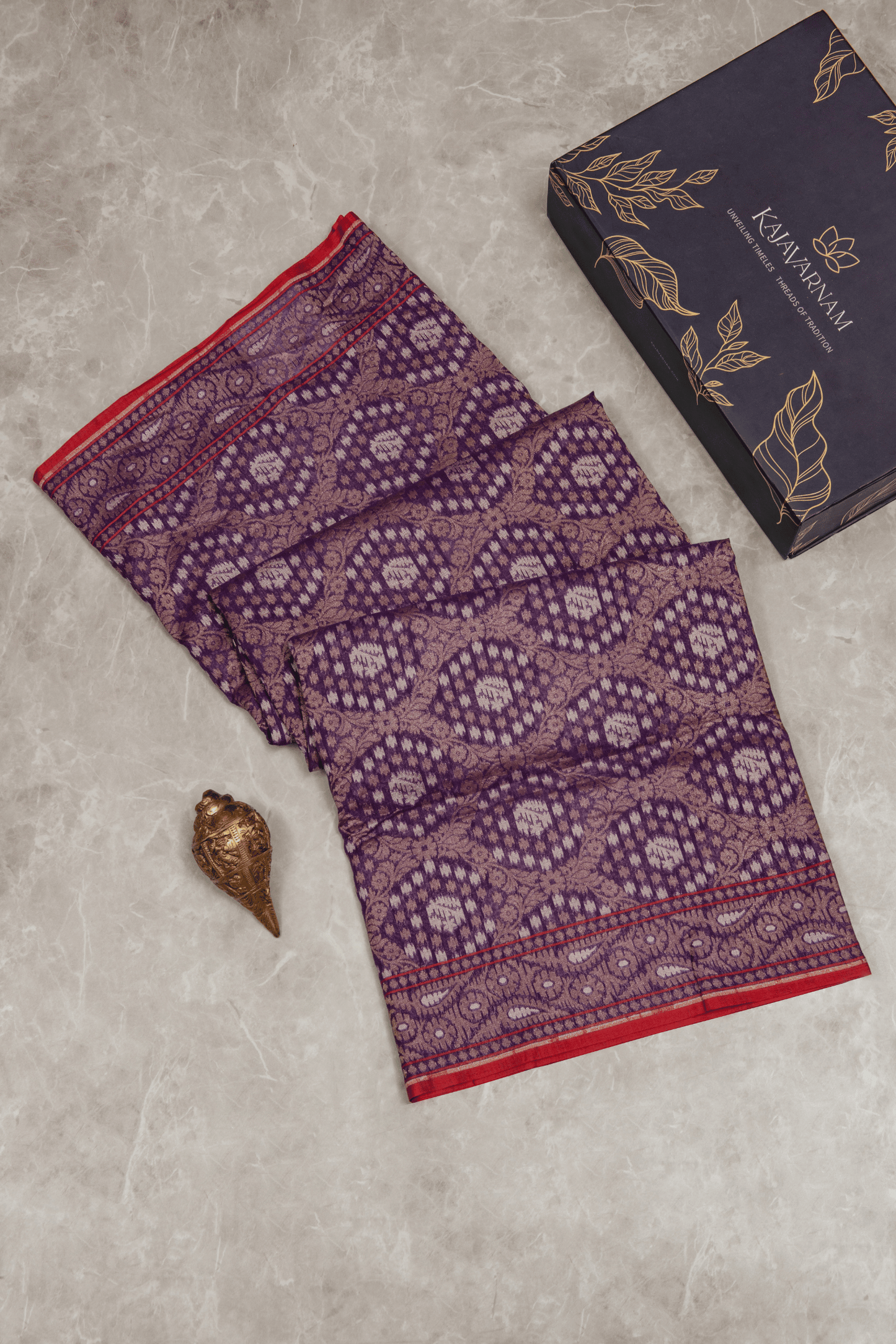 Jamdhani Cotton Purple Saree