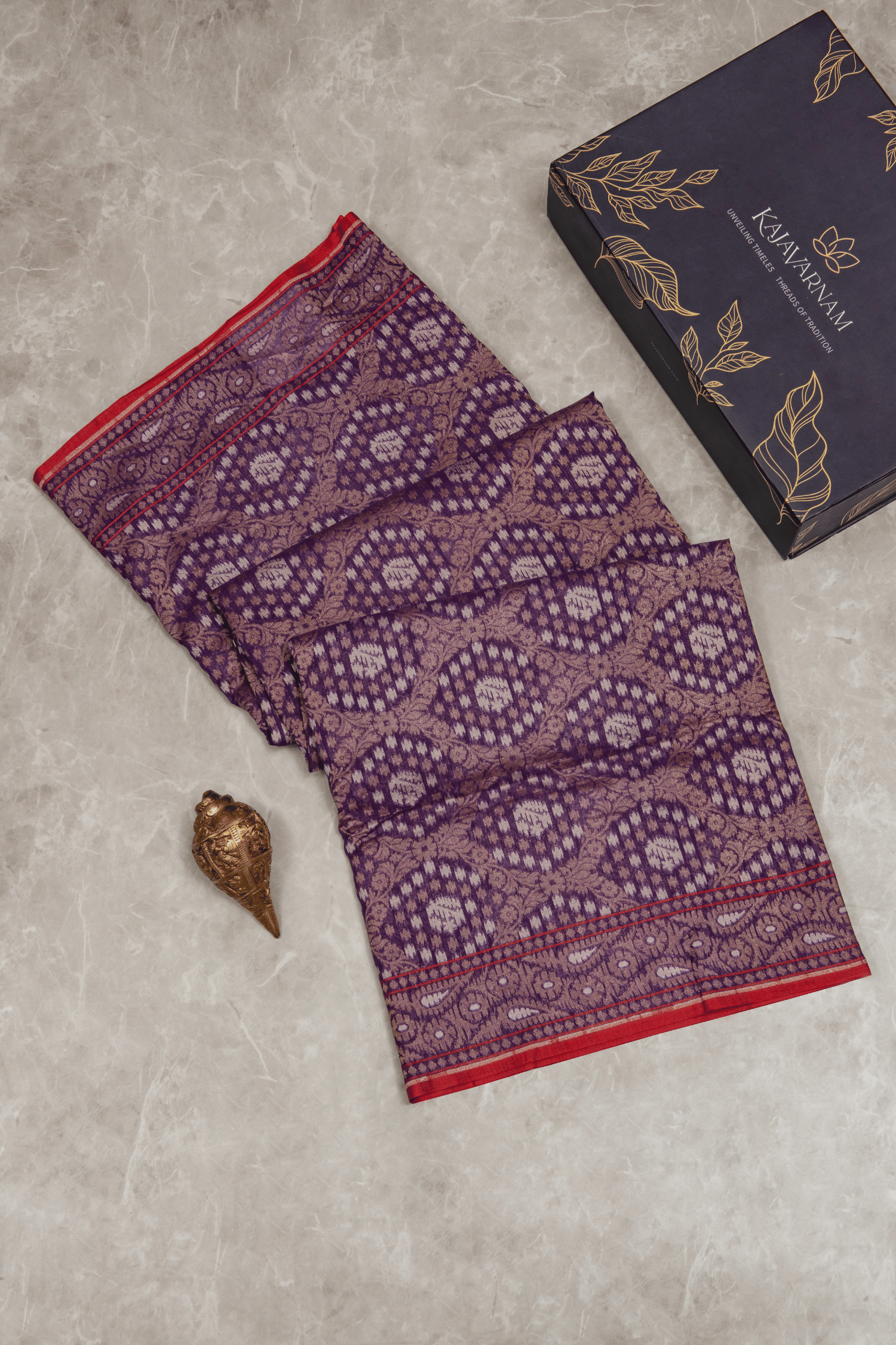 Jamdhani Cotton Purple Saree