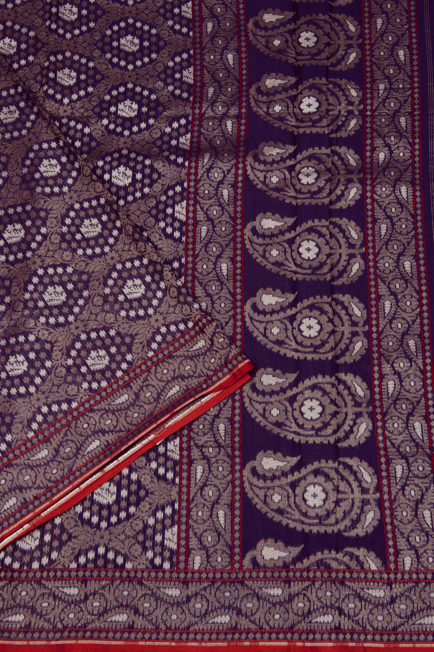 Jamdhani Cotton Purple Saree