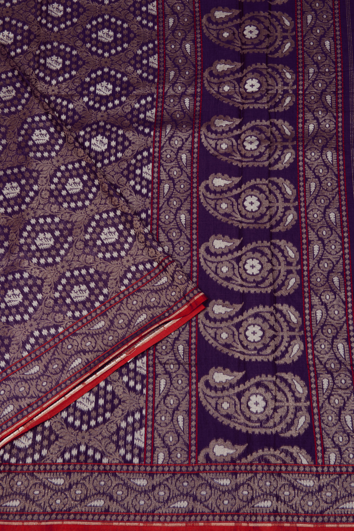Jamdhani Cotton Purple Saree