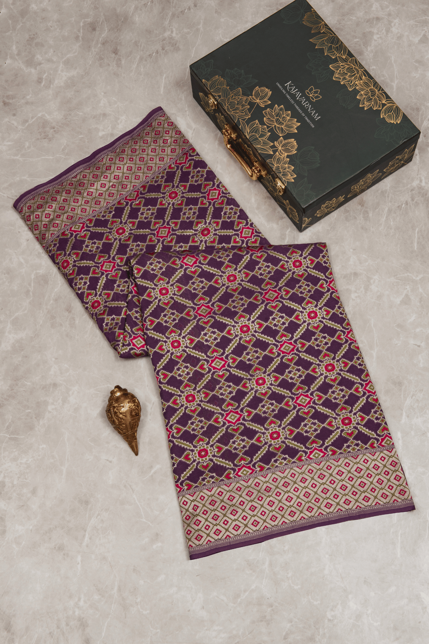  Jamdhani Cotton Purple Saree  