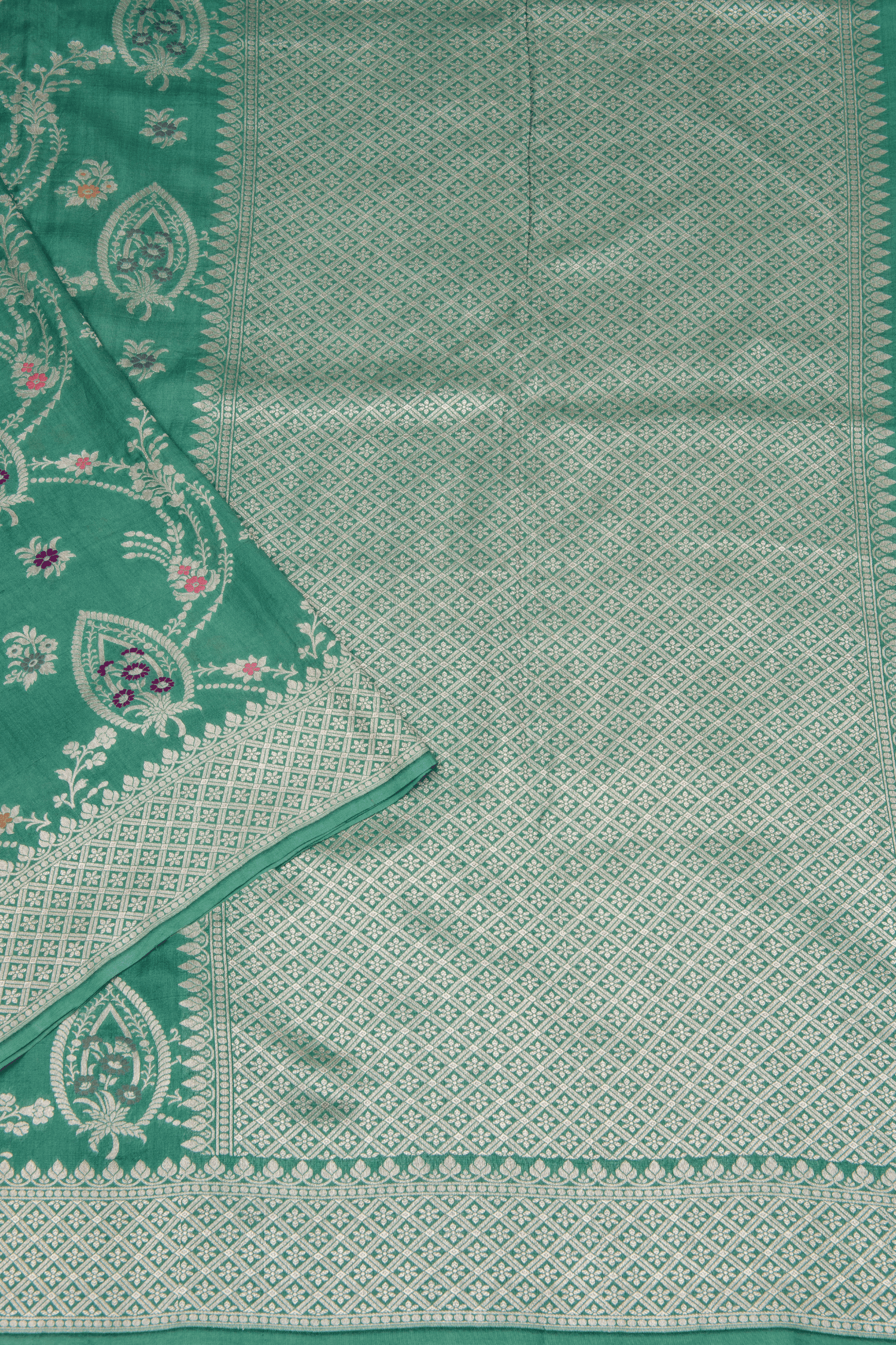Tussar Banarasi Mint Green Saree