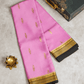 Crepe Silk Pink Contrast Border Saree