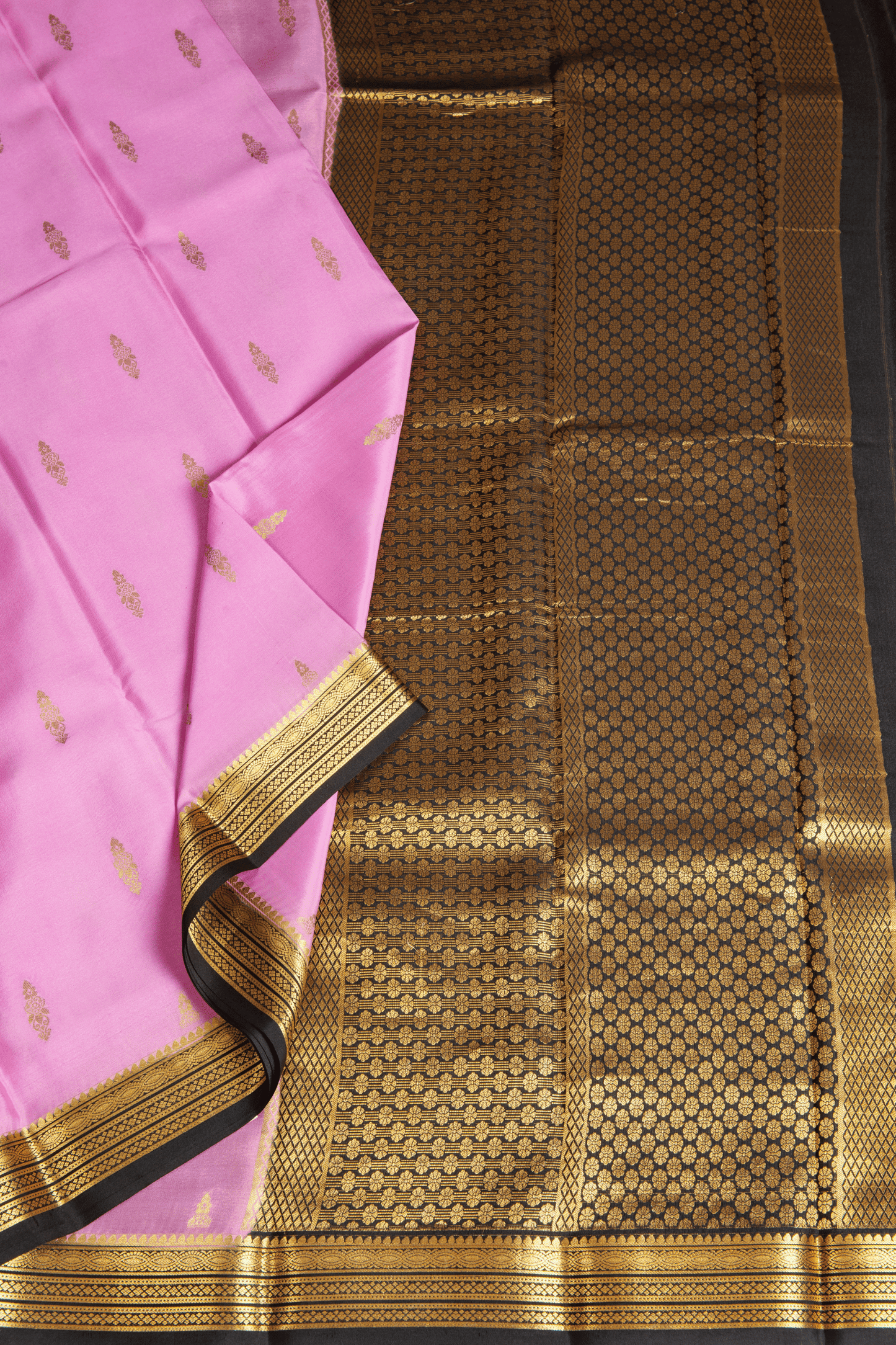 Crepe Silk Pink Contrast Border Saree