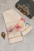 Chanderi Cotton off-white Saree with digital print 