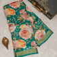 Chanderi Cotton Green Saree with Digital Print 