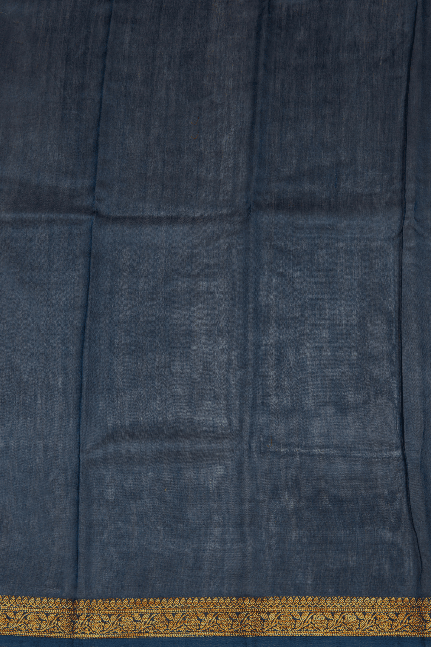 Chanderi Cotton Dark Blue Saree With Digital Print