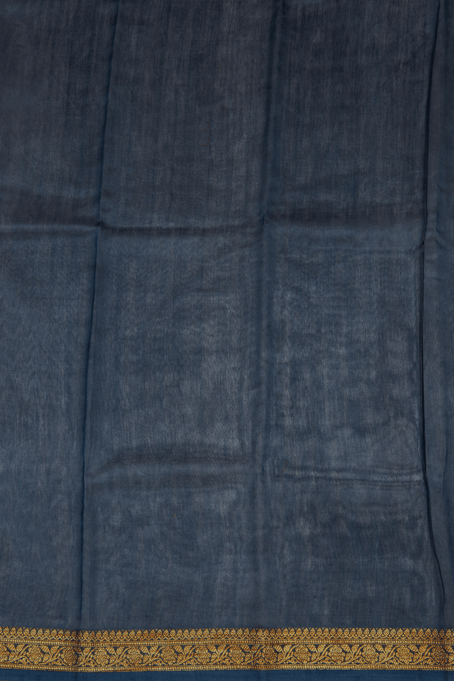 Chanderi Cotton Dark Blue Saree With Digital Print