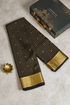 Crepe silk Black checks Saree
