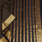 Crepe silk Black checks Saree