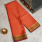 Crepe Silk Orange Checks Saree