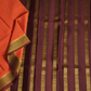 Crepe Silk Orange Checks Saree