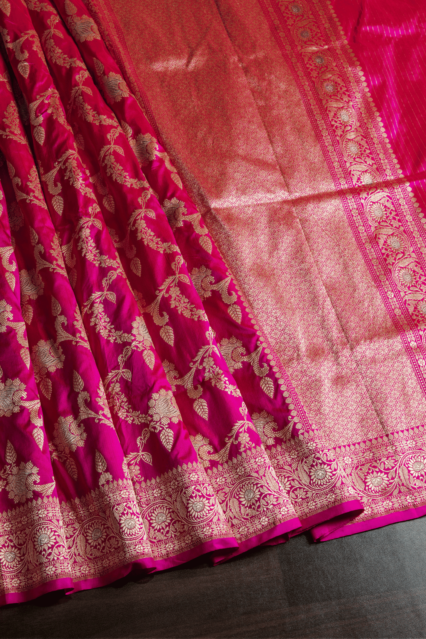 Banarasi Silk Brocade Pink Saree