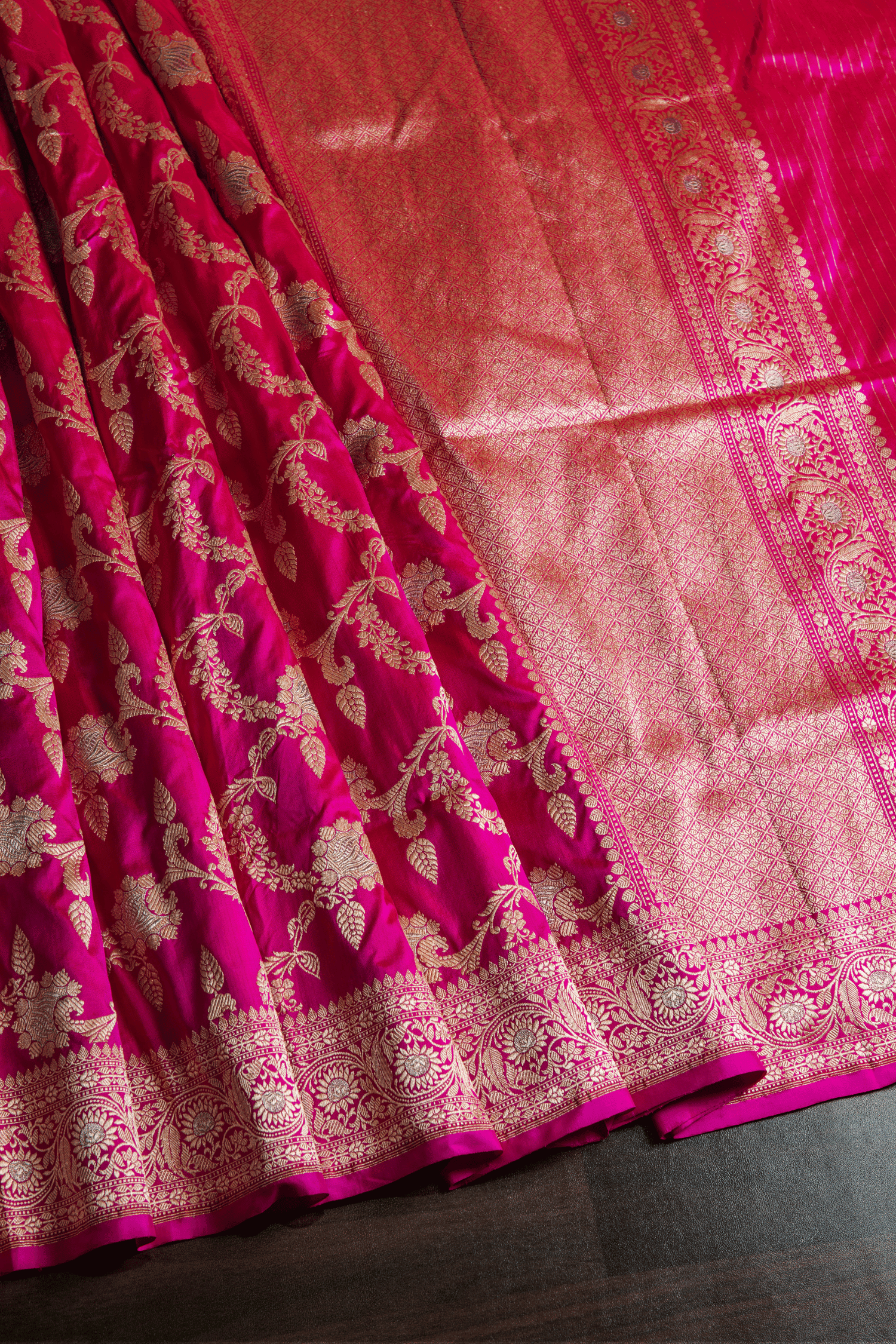 Banarasi Silk Brocade Pink Saree