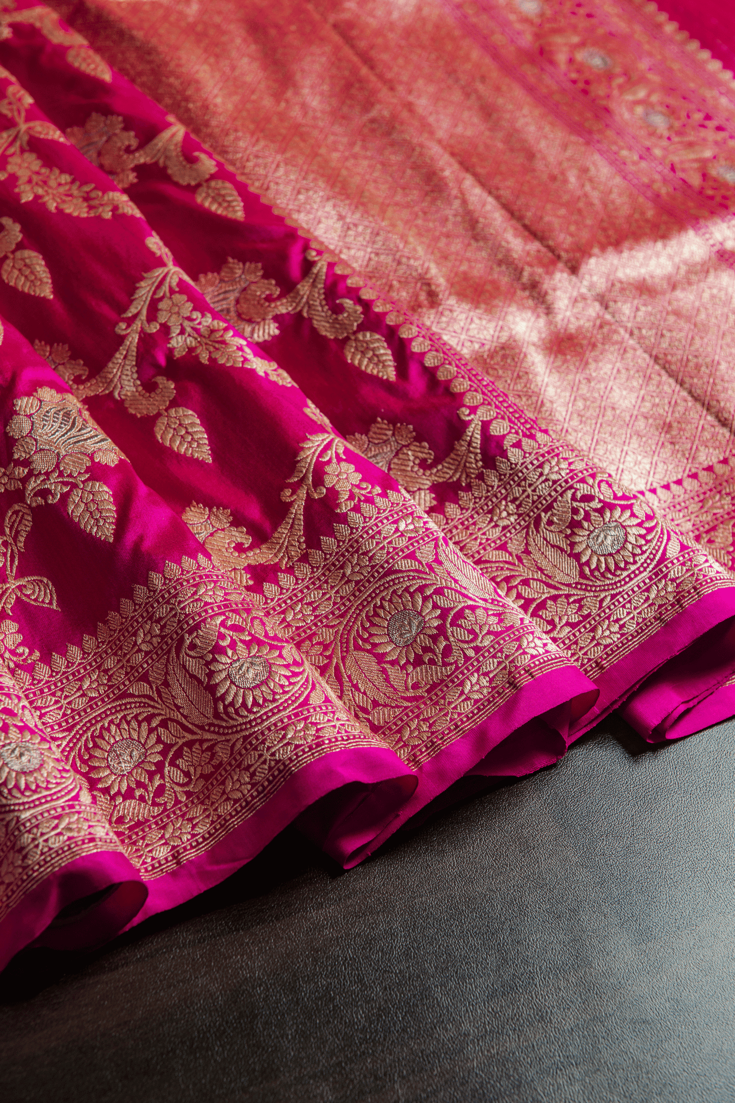 Banarasi Silk Brocade Pink Saree