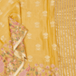 Crepe Tissue fusion Yellow Saree with Parsi Gara Embroidery