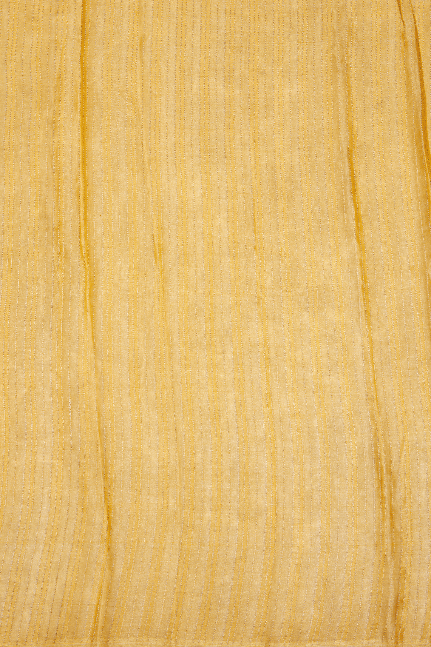 Crepe Tissue fusion Yellow Saree with Parsi Gara Embroidery