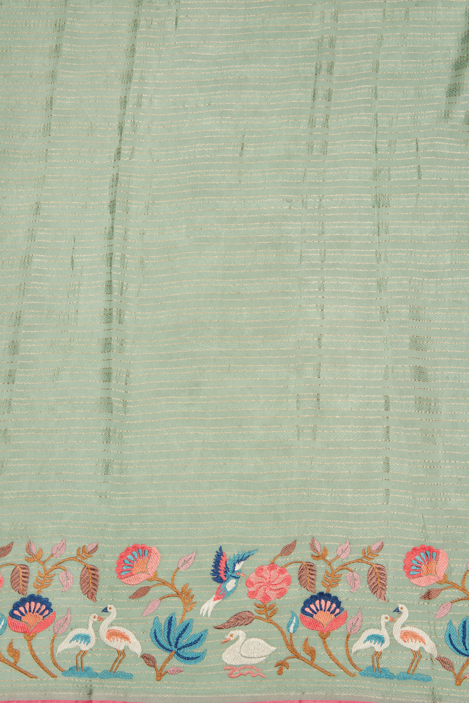 Chiffon Fusion Saree with Intricate Embroidery
