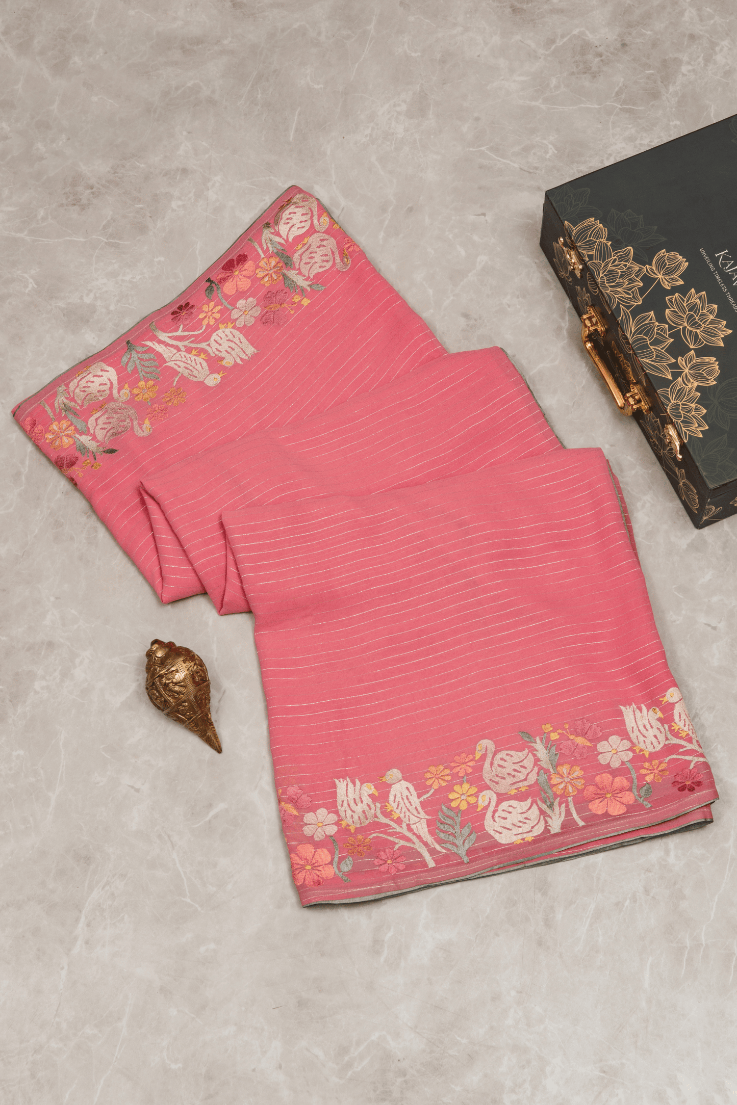 Crepe Fusion Saree with Parsi Gara Embroidery