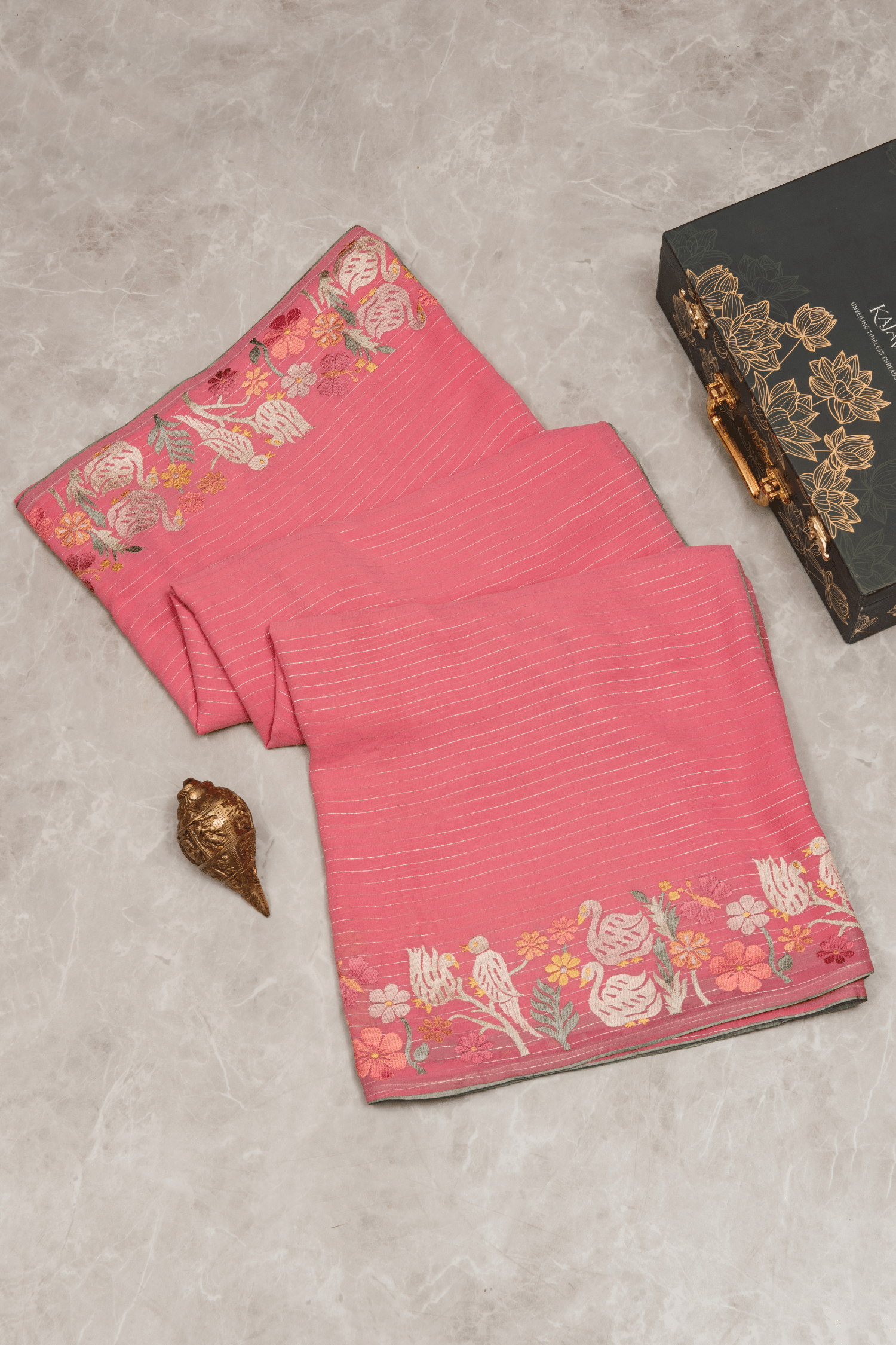 Crepe Fusion Saree with Parsi Gara Embroidery