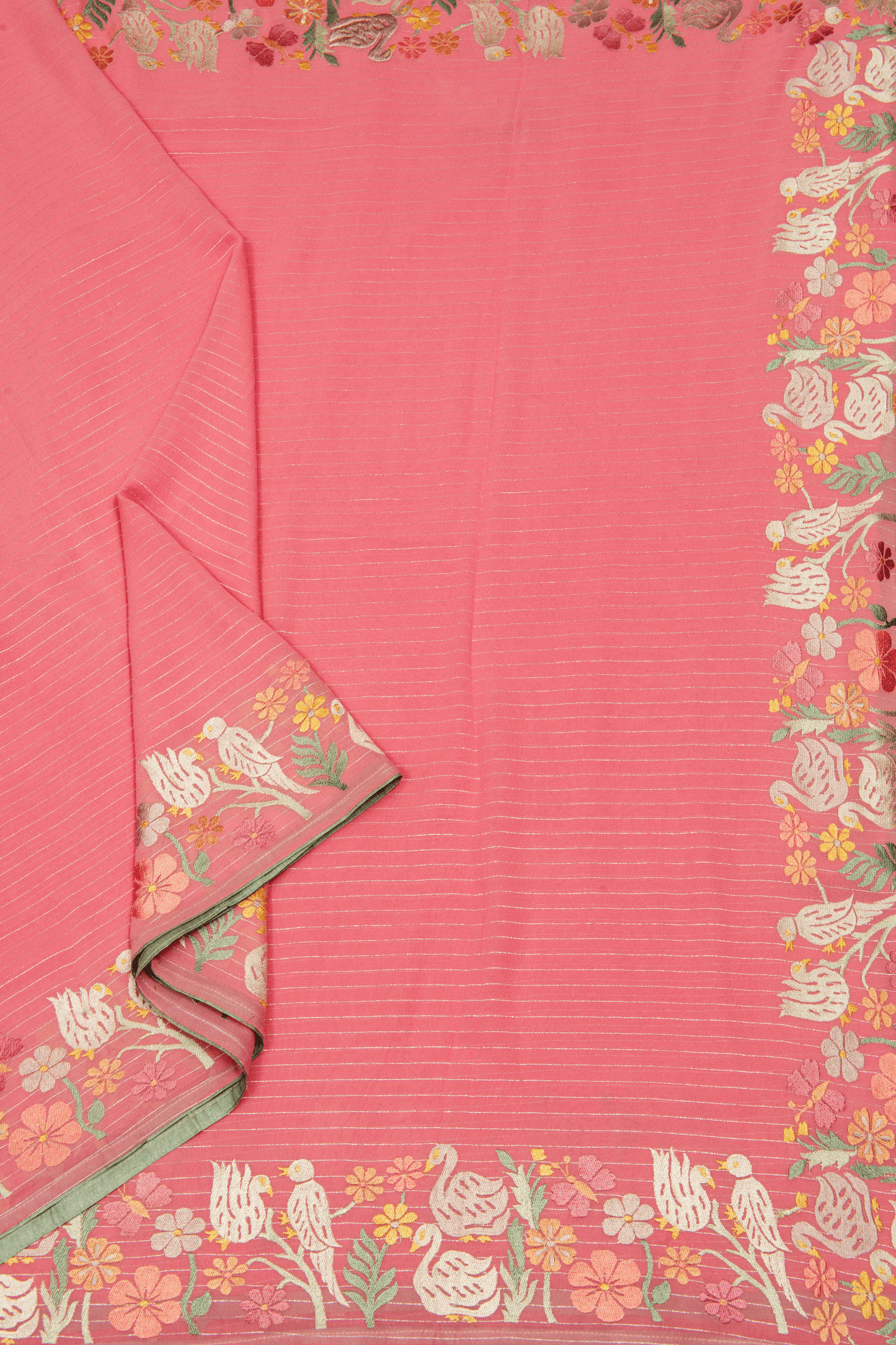 Crepe Fusion Saree with Parsi Gara Embroidery