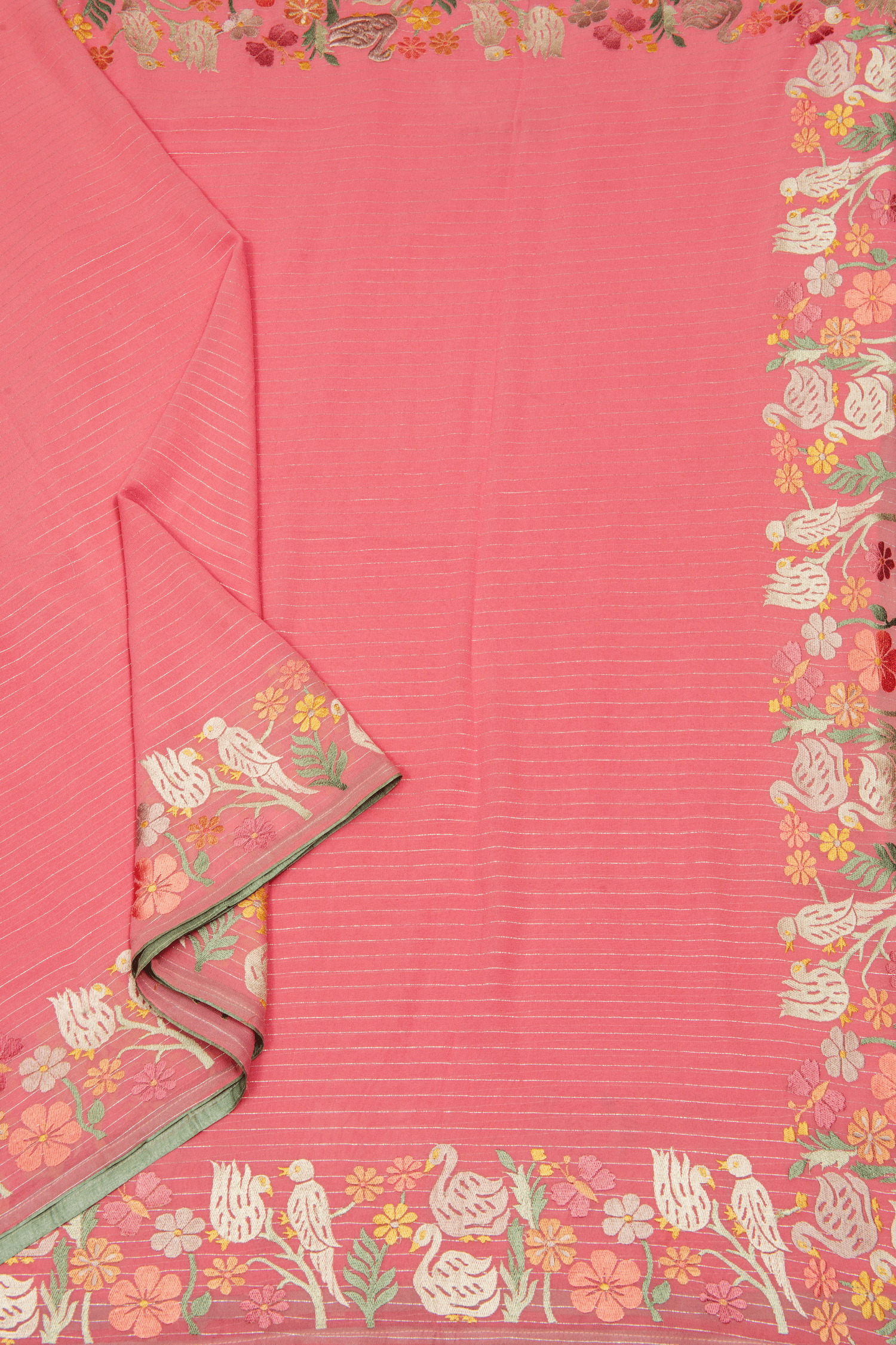 Crepe Fusion Saree with Parsi Gara Embroidery
