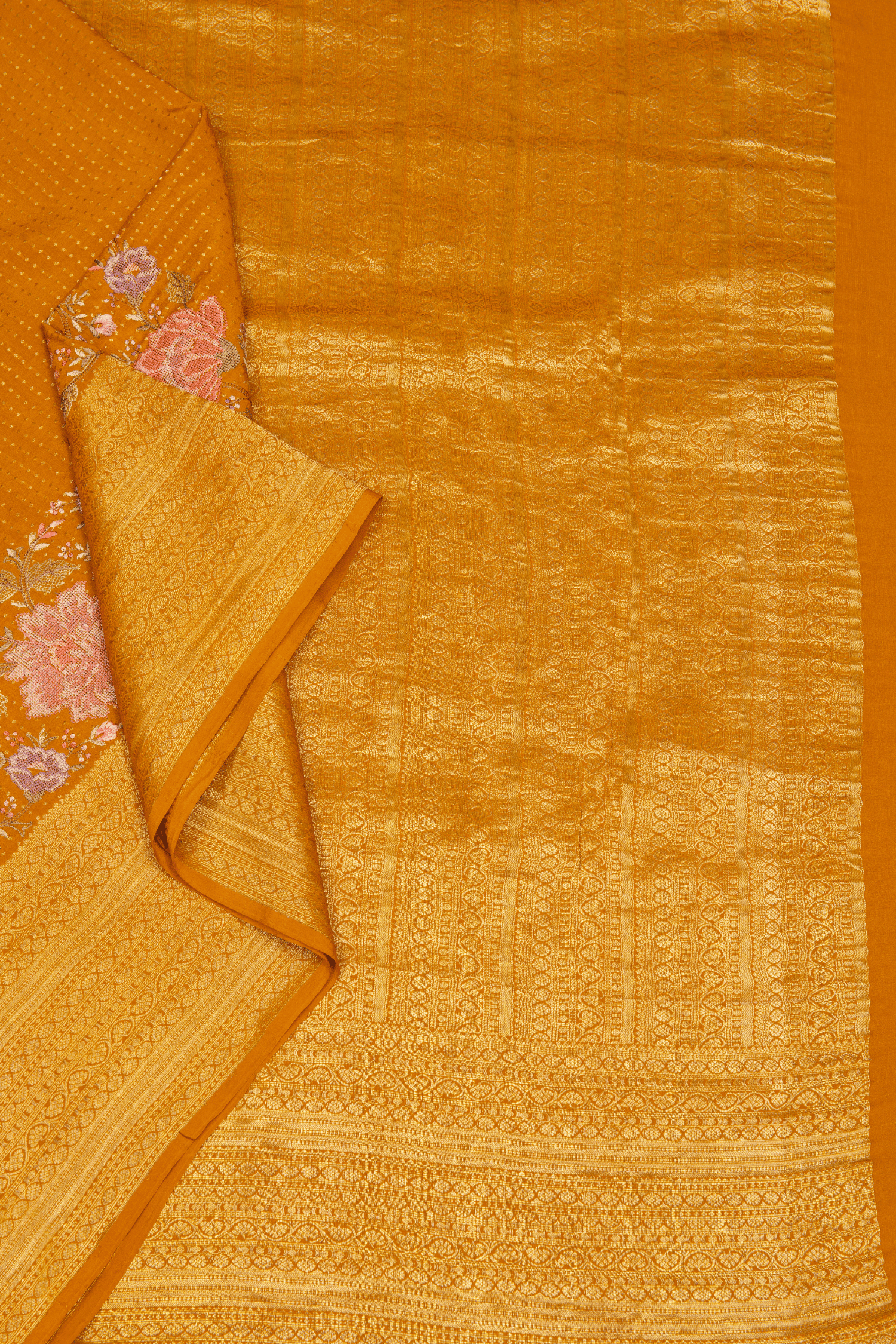 Crepe Fusion Saree with Parsi Gara Embroidery