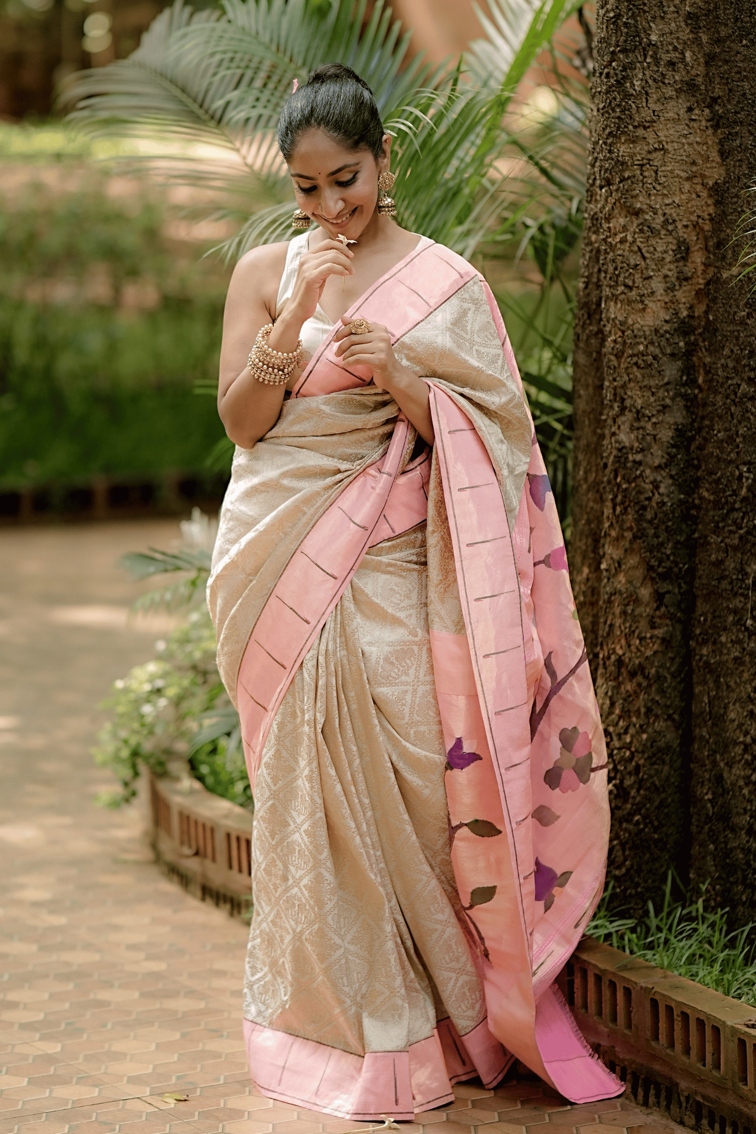 Kalamkari Kanchipuram Silk Saree 